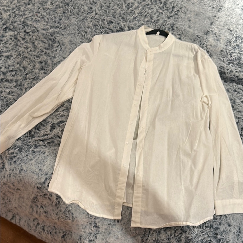 Men's Classic Linen White Button-Down Shirt